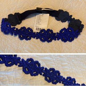 NWT Anthropologie stretch Blue Beaded belt, SMALL